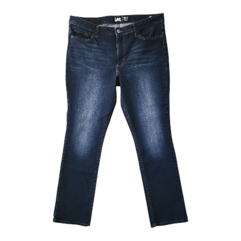 Lee Jeans Men's 36 x 32 Blue Regular Fit Straight Leg Mid Rise Stretch Denim